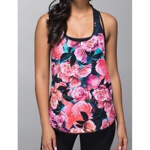 Lululemon Tank Top Floral Racerback Athletic Sleeveless Activewear